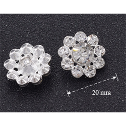 BLINGKNAPP  Blomst 20mm